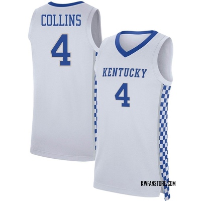 Men's Kentucky Wildcats #4 Daimion Collins White Authentic College  Basketball Jersey 635234-741
