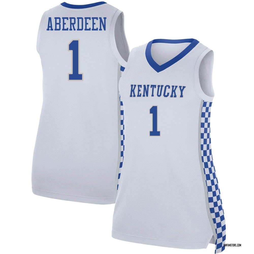 Women's Denzel Aberdeen Kentucky Wildcats Replica Basketball Jersey - White